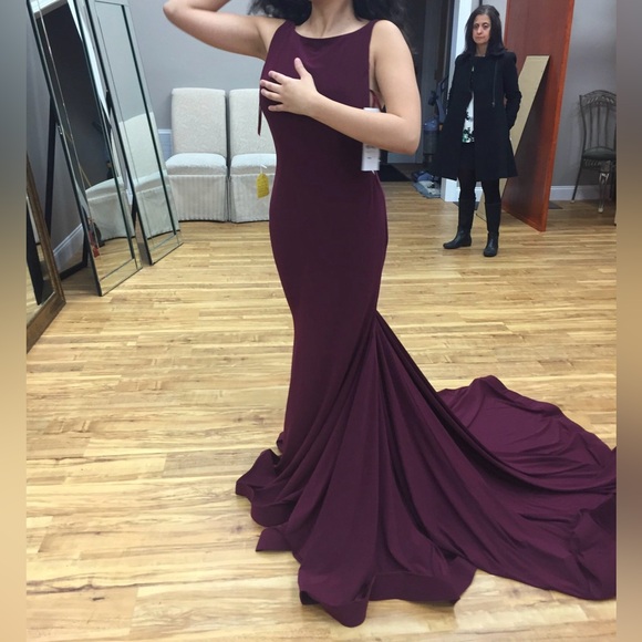 Burgundy Size 2 Prom Dress by Jovani. Like New. - Picture 2 of 2